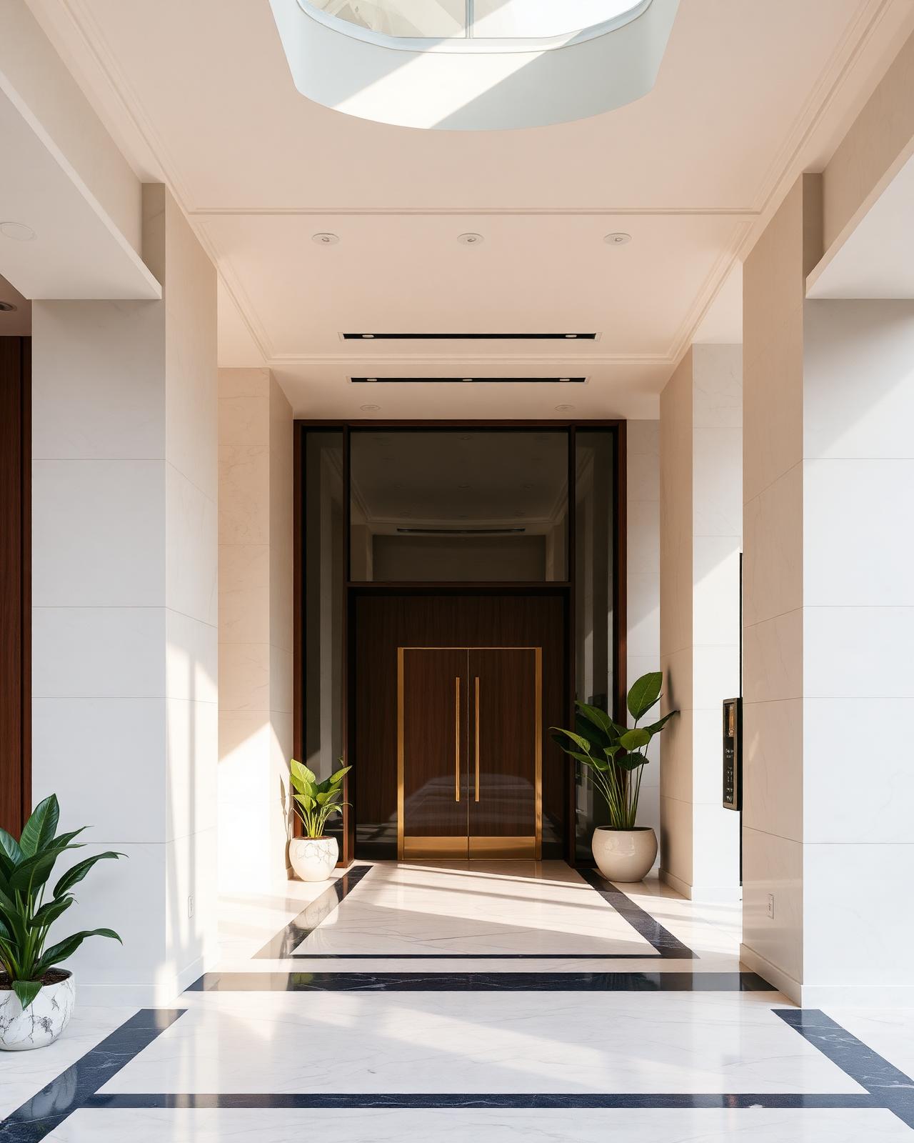 Ingreso de un edificio residencial administrado